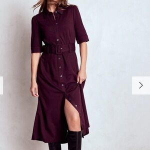 BODEN Anita Ponte Shirt Dress in RED 8L